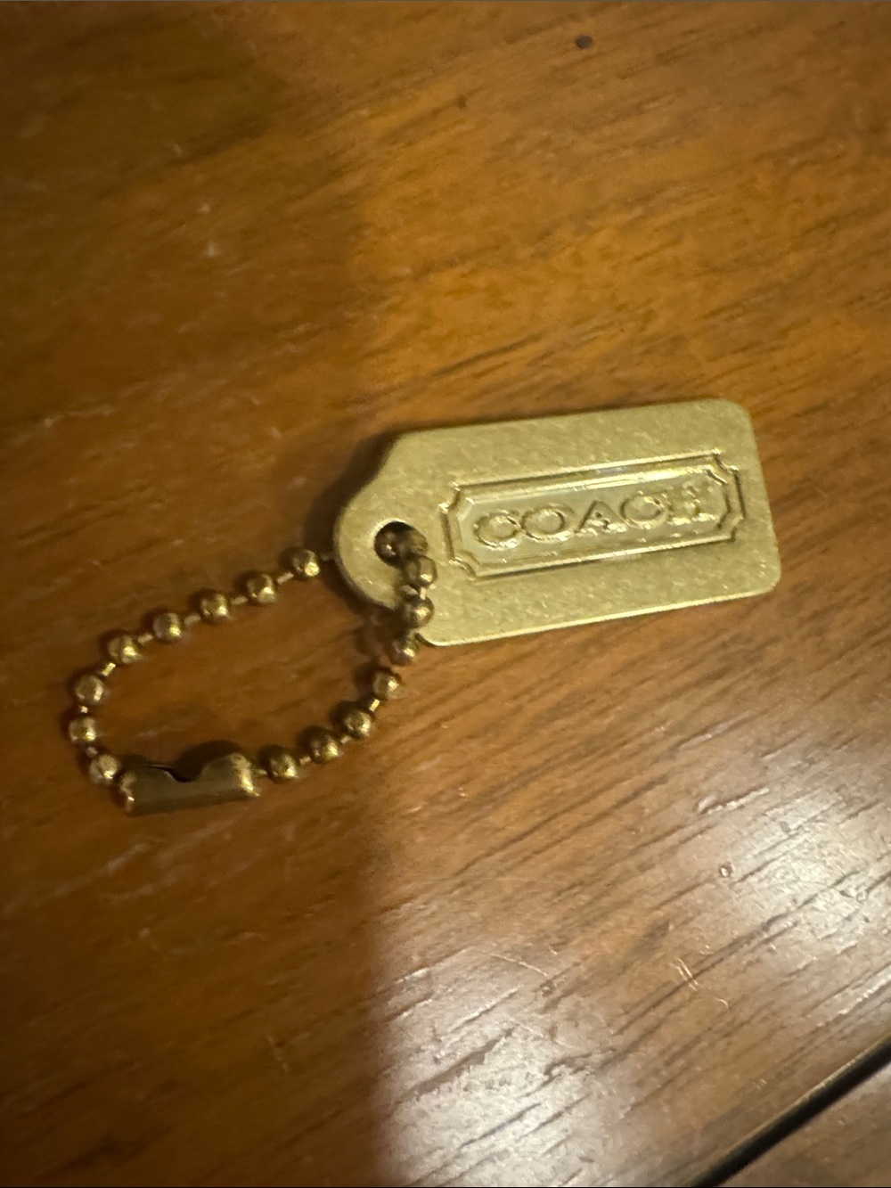 Coach Gold-tone Logo Dog Tag Key Chain